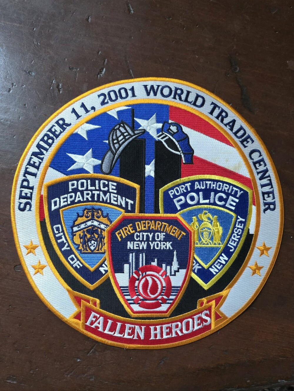 Original 2001 9/11 WTC Fallen Heroes 12" NYPD FDNY Port Authority Tribute Patch